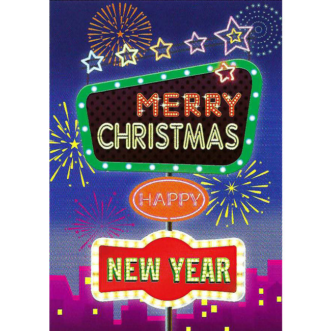 Grußkarte 'Merry Christmas & Happy New Year' (10x15cm)