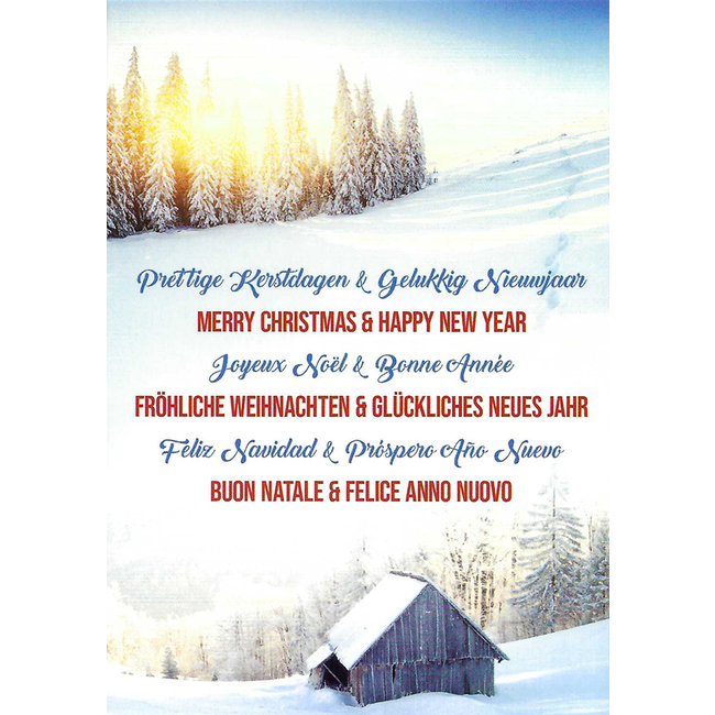 Grußkarte 'Merry Christmas & Happy New Year' (10x15cm)