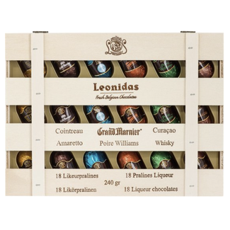 Leonidas Coffret en bois 18 chocolats de liqueur pure