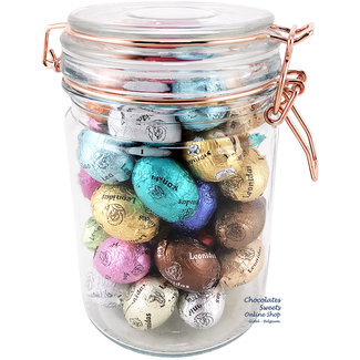 Bocal en verre - petits oeufs de Pâques 500g