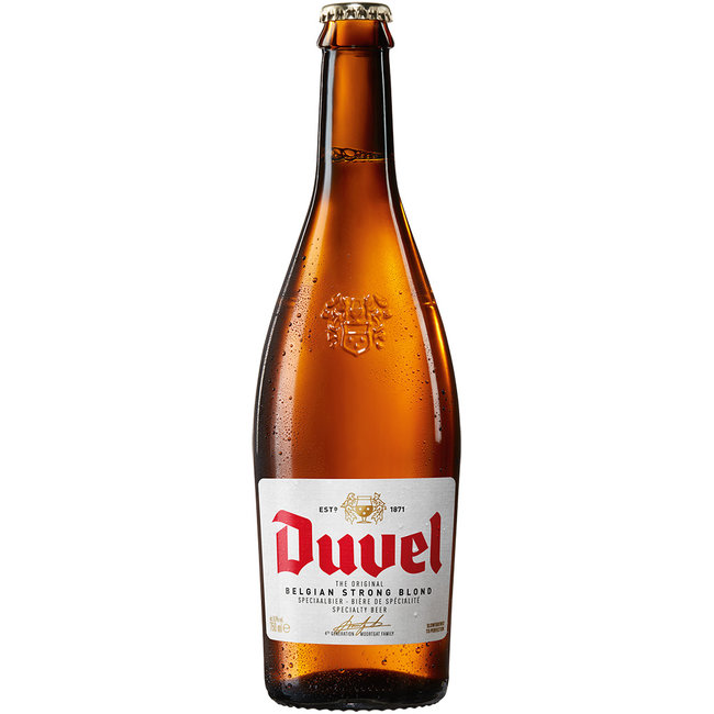 Leonidas 750g pralines en een fles Duvel 75cl