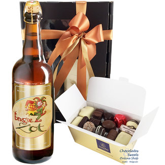 500g Pralinen und Flasche Brugse Zot 75cl