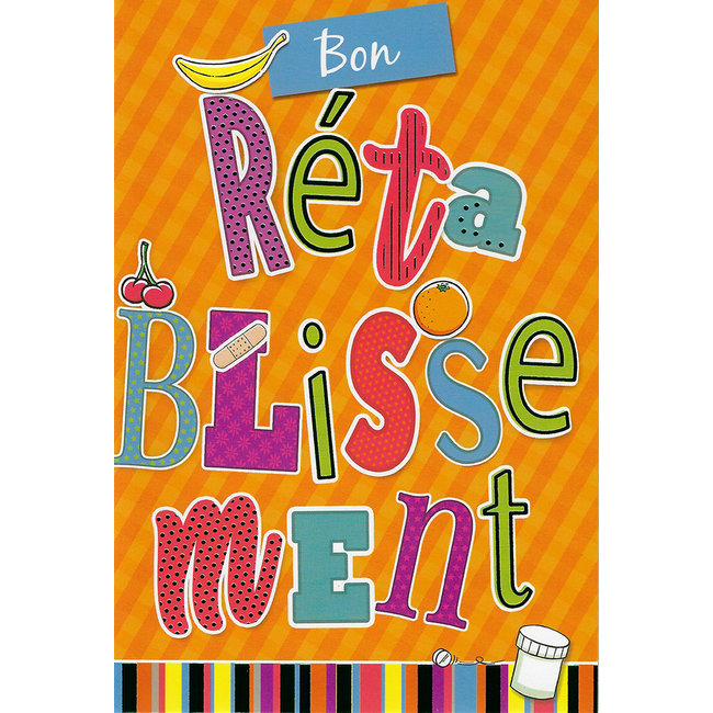 Grußkarte 'Bon Rétablissement' (11x17cm)