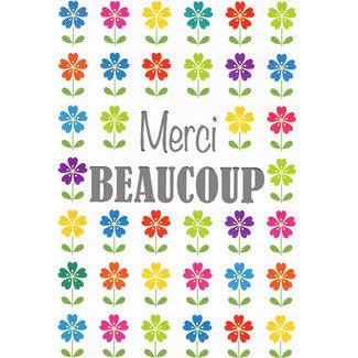 Grußkarte 'Merci BEAUCOUP' (11x17cm)
