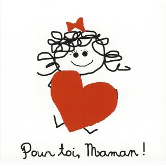 Grußkarte 'Pour toi, Maman' (7x7cm)