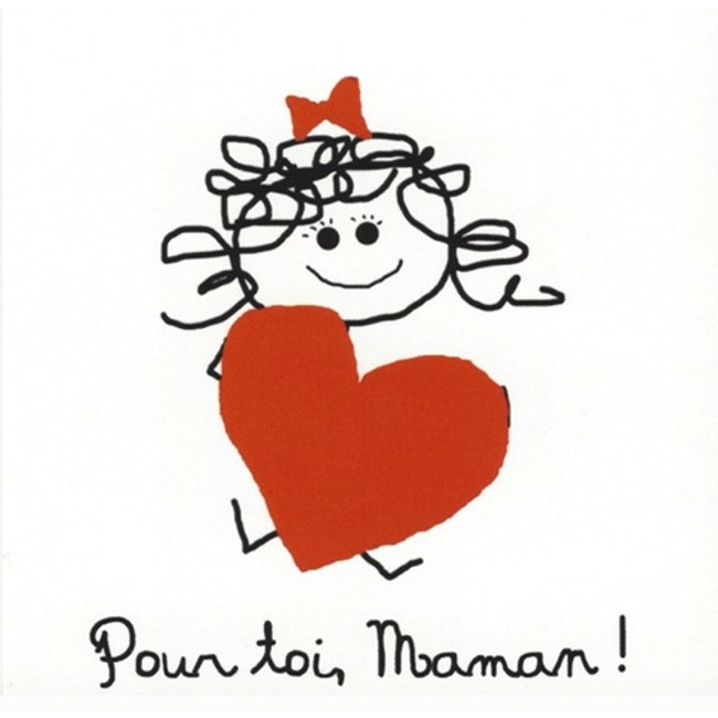 Grußkarte 'Pour toi, Maman' (7x7cm)