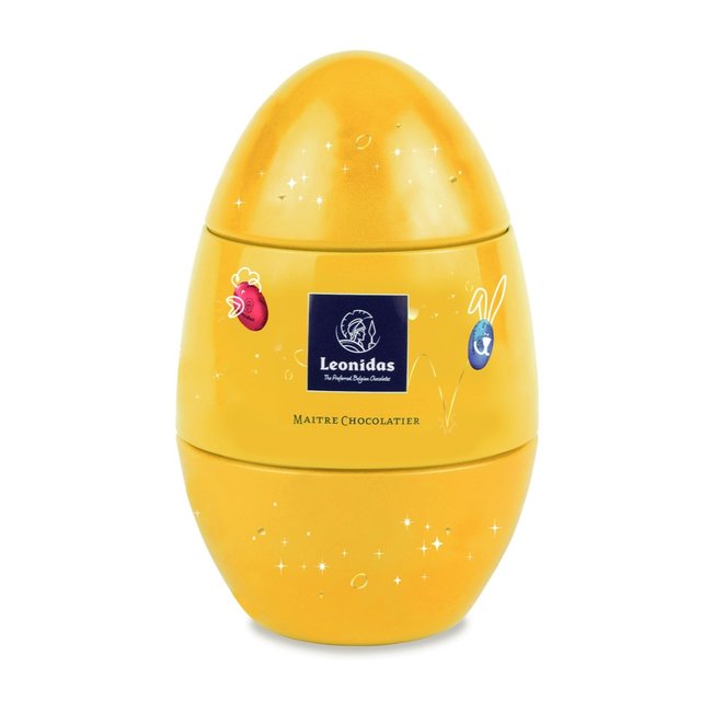 Leonidas Metal Egg with 450g small Easter Eggs