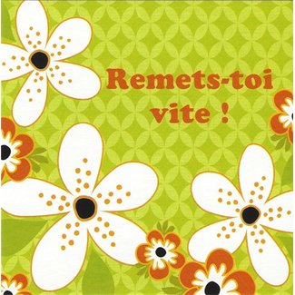 Grußkarte 'Remets-toi vite' (7x7cm)