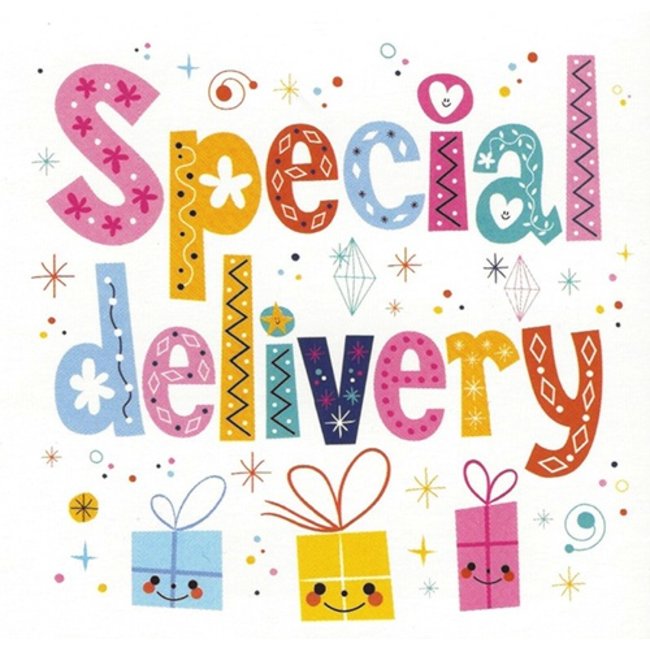 Carte de voeux 'Special delivery' (7x7cm)