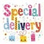 Greeting Card 'Special delivery' (7x7cm)