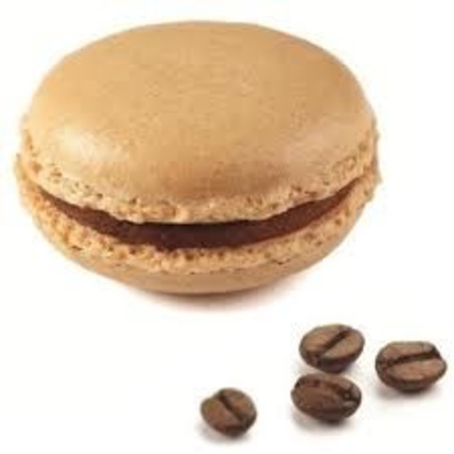 Macarons vanille, mokka en chocolade 12 doosjes van 6 stuks