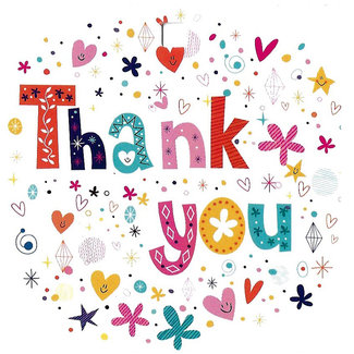 Greeting Card 'Thank You' (7x7cm)