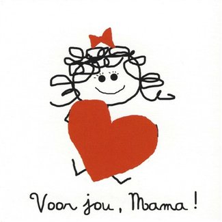 Grußkarte 'Voor jou, Mama' (7x7cm)