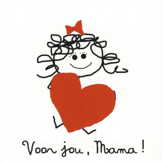 Grußkarte 'Voor jou, Mama' (7x7cm)