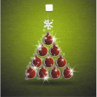 Grußkarte 'Weihnachtskugelbaum' (7x7cm)