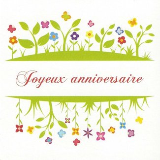 Greeting Card 'Joyeux Anniversaire' (7x7cm)