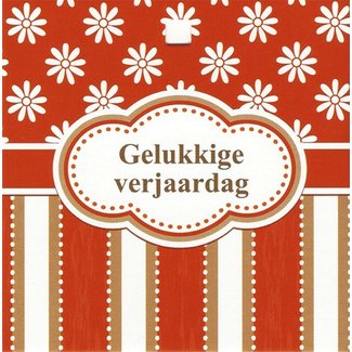 Grußkarte 'Gelukkige verjaardag' (7x7cm)