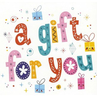 Grußkarte 'A gift for You' (7x7cm)
