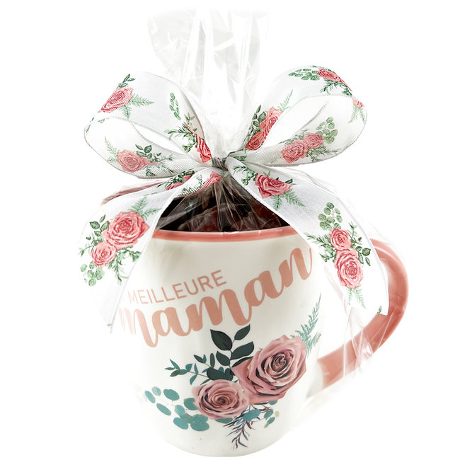 Ceramic mug 'la meilleure Maman' with 250g Seashells