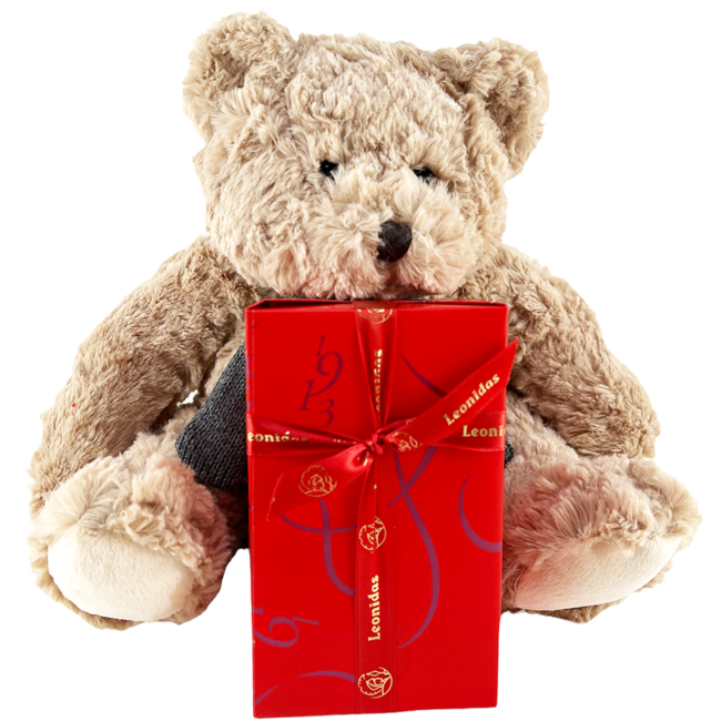 Leonidas 500g Pralinen und Teddybär Bobo (30cm)