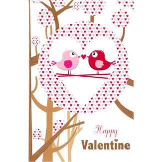Carte de voeux 'Happy Valentine' (11x17cm)