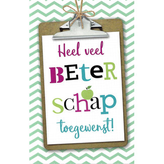 Grußkarte 'Heel veel beterschap' (11x17cm)