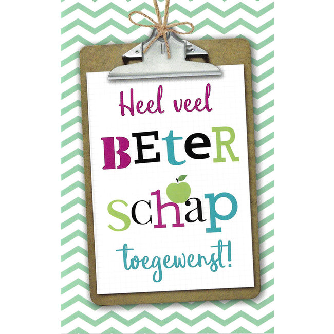 Wenskaart 'Heel veel beterschap' (11x17cm)