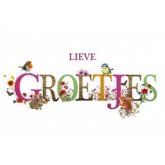 Greeting Card 'Lieve groetjes' (11x17cm)