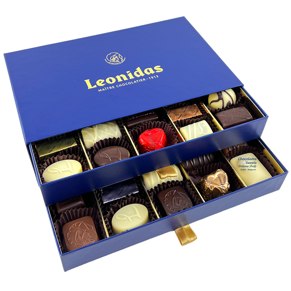 Leonidas en ligne  Coffret bleu deluxe (40 chocolats) - Boutique en ligne  Leonidas Gistel (BE)