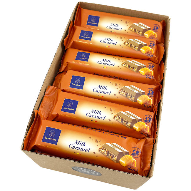 Leonidas Bar Milk Chocolate 30% Salted Caramel From Isigny 50g (30 pieces)