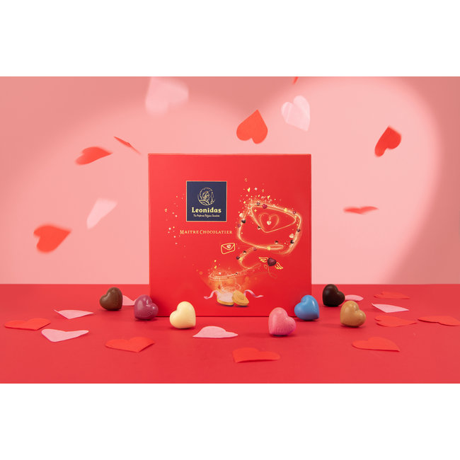 Leonidas Geschenkdoos (rood) met 16 hartjes-pralines