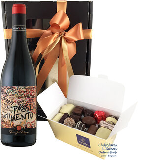 Leonidas 500g Pralinen und Flasche Rotwein