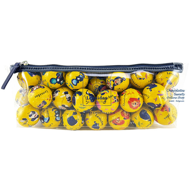 Leonidas Pen bag with 32 Fun balls + Funny stickers