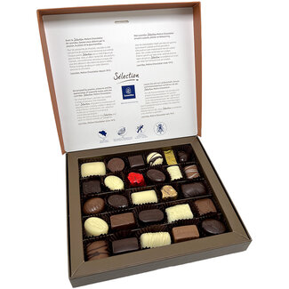 Coffret à tiroirs garni de 650 g de chocolats Leonidas