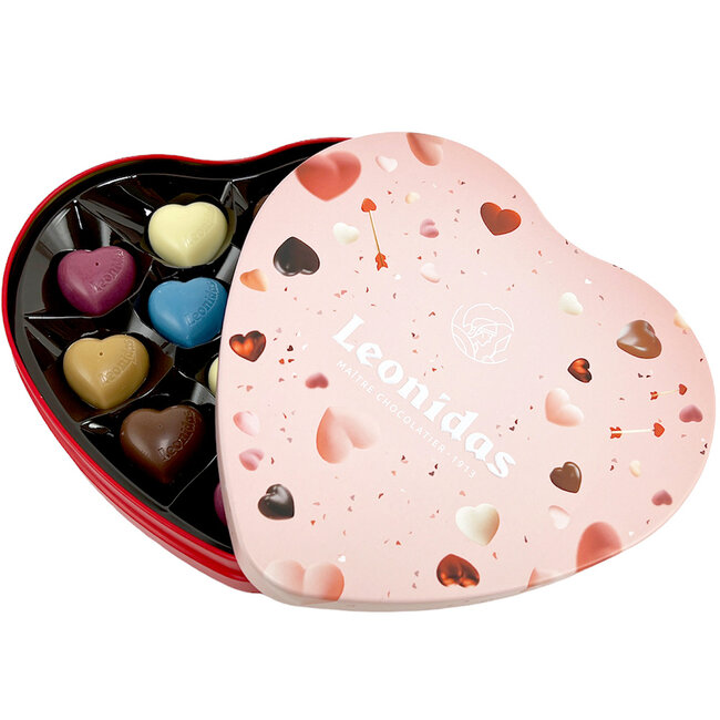 Leonidas Heart tin filled with 12 delicious chocolate