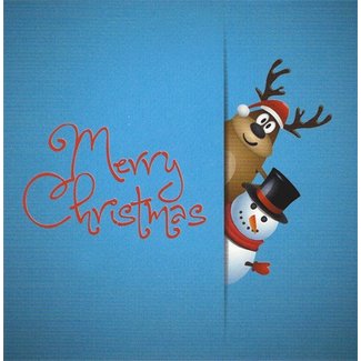 Wenskaart 'Merry Christmas' (7x7cm)