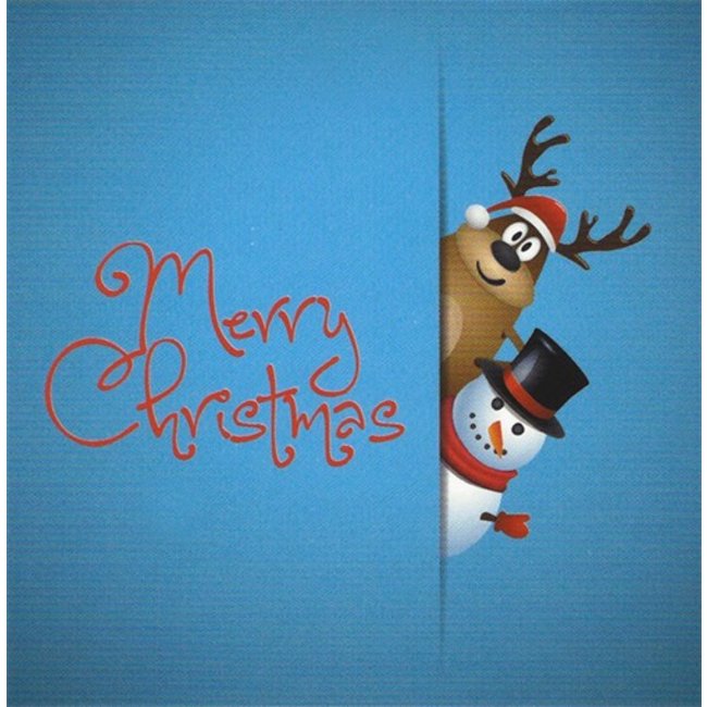 Wenskaart 'Merry Christmas' (7x7cm)