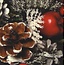 Carte de voeux 'Pomme de pin' (7x7cm)
