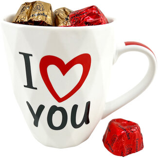 Tasse 'I LOVE YOU' 200g chocolats (coeurs)