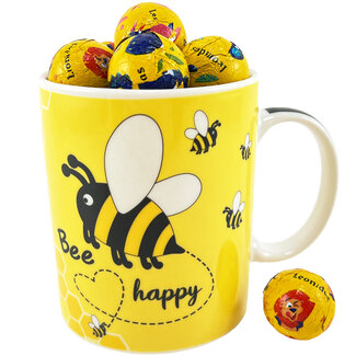 Leonidas Mug 'Bee Happy' 21 Fun Chocolate balls