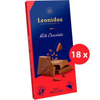 Leonidas Tablette chocolat au Lait 100g PACK AVANTAGE (18)