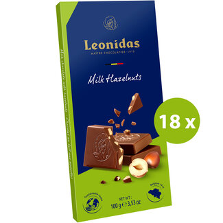 Leonidas Tablet Milk - Hazelnuts 100g VALUE PACK (18)