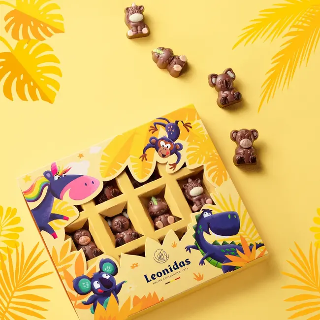 Leonidas Coffret Jungle de 12 chocolats pour enfants