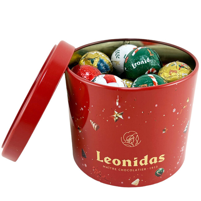 Leonidas Weihnachtsbox mit Deckel (Blech) 24 Festliche Schokokugeln