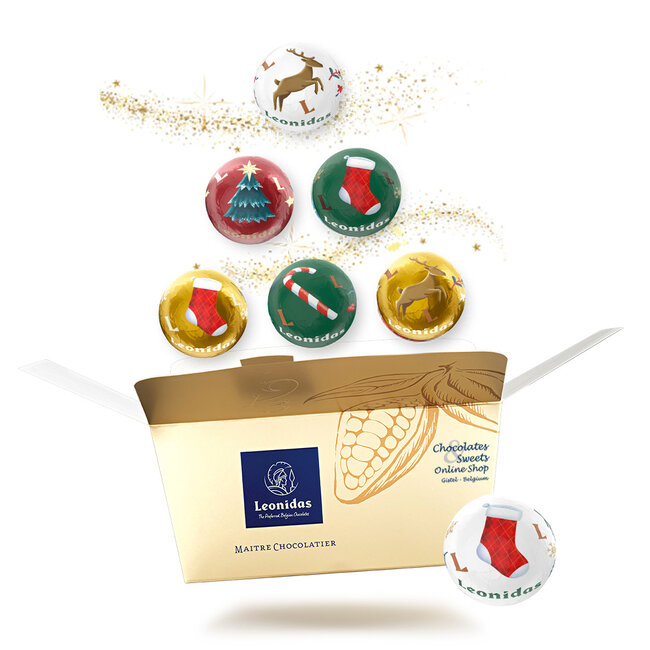 Leonidas Metal box - 500g Celebration balls