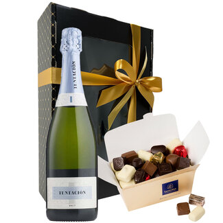 Leonidas 750g Chocolates and bottle of CAVA 75cl