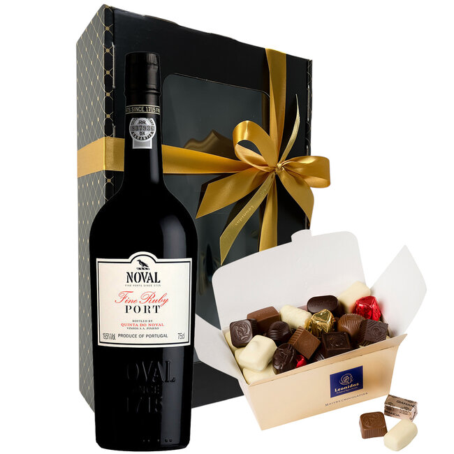 Leonidas 1kg Pralinen und eine Flasche Porto rot