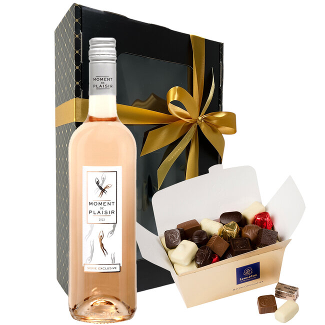 Leonidas 500g Pralinen und eine Flasche Roséwein 75cl