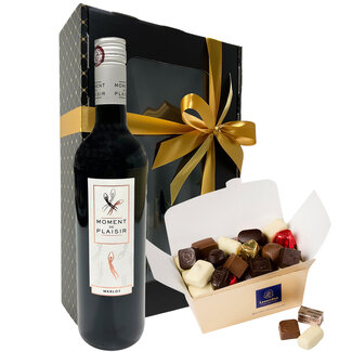 Leonidas 750g Chocolates and bottle of Red Wine 75cl