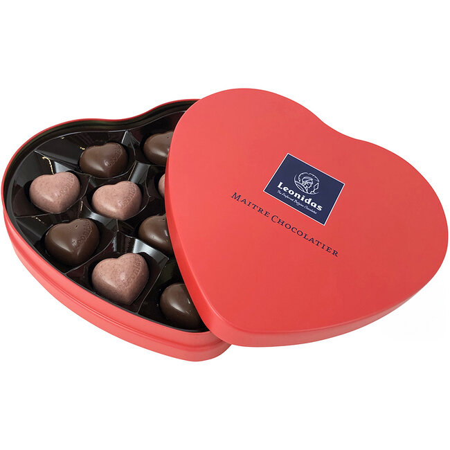 Leonidas Coeur en métal rempli de 12 délicieux chocolats